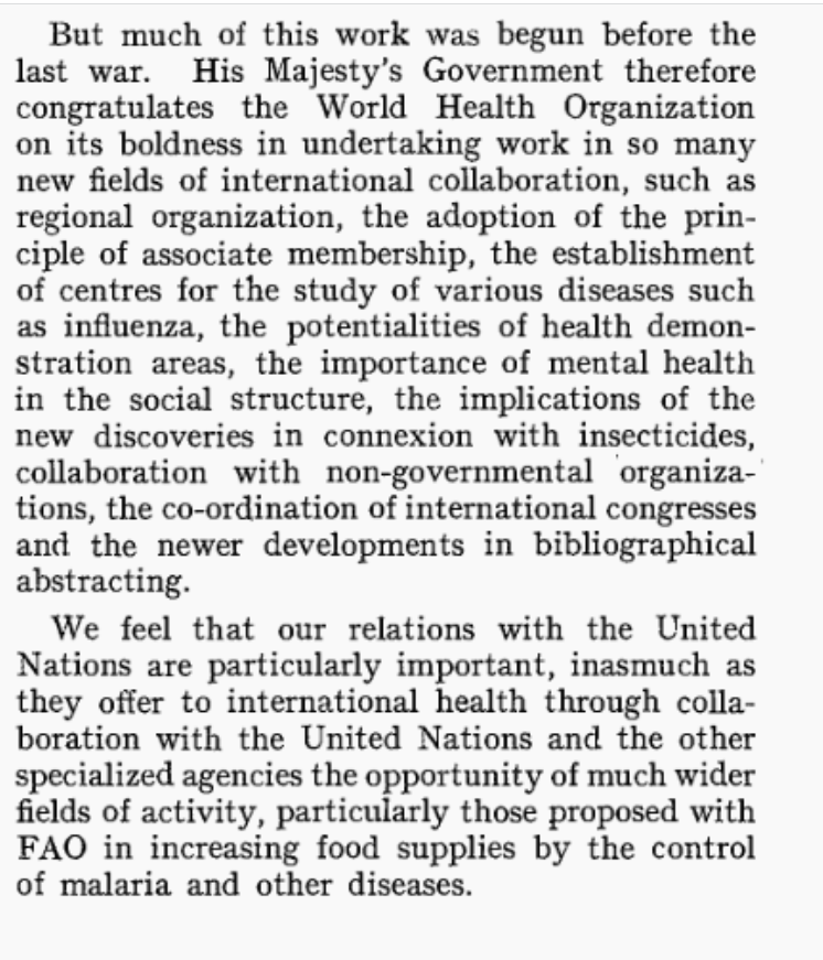 ThiruGeneva's tweet photo. #WHA2 (1949) The United Kingdom waxes lyrical about the glory of Rome and "Roman law, language, literature, architecture and art" as well as Italian malaria control efforts. https://t.co/ztnLF18q2C