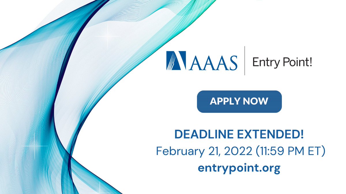 aaasentrypoint's tweet photo. We have EXTENDED the deadline for our #EPintern application by one more week! Please be sure to submit all your documents by 11:59PM ET on February 21. #Disability #STEM https://t.co/j1tLNzj9uJ