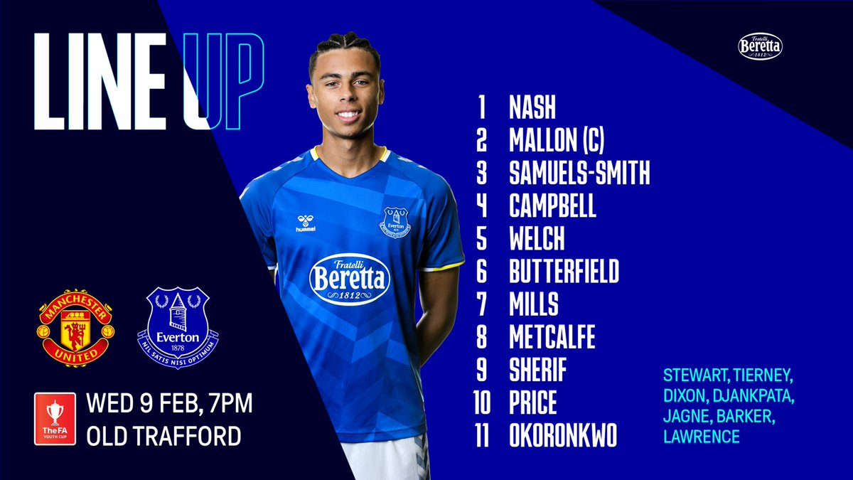 FA Youth Cup - Man Utd u18s v Everton u18s starts at 7pm
