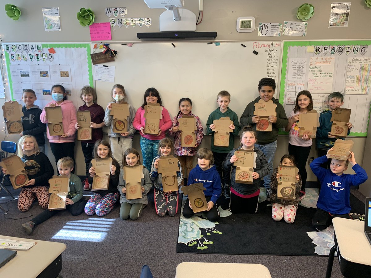 mssniderNE's tweet photo. Happy National Pizza Day!! Huge thanks to @valentinospizza for donating the boxes for our students to make fraction pizzas! They loved connecting math to the real world! https://t.co/TqaNaTQbzv