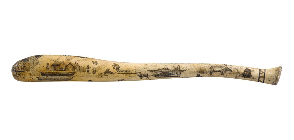 ANC_Historian's tweet photo. 20th century scrimshawed walrus oosik (aka baculum, aka penis bone). Most likely carved by an Alaska Native artisan for tourists. This example sold for $5,292 at Sotheby's this year. #alaskahistory #oosik https://t.co/VRCgp2zeGy