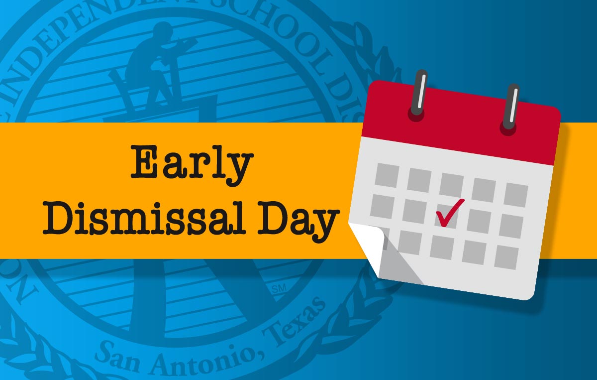 NISD's tweet photo. Reminder- next Wednesday, Feb. 16, is our next Early Dismissal Day for students. Elementary schools will dismiss at 11:45 a.m., middle schools at 12:40 p.m. &amp; high schools at 1 p.m. https://t.co/uzfPzxYt9i