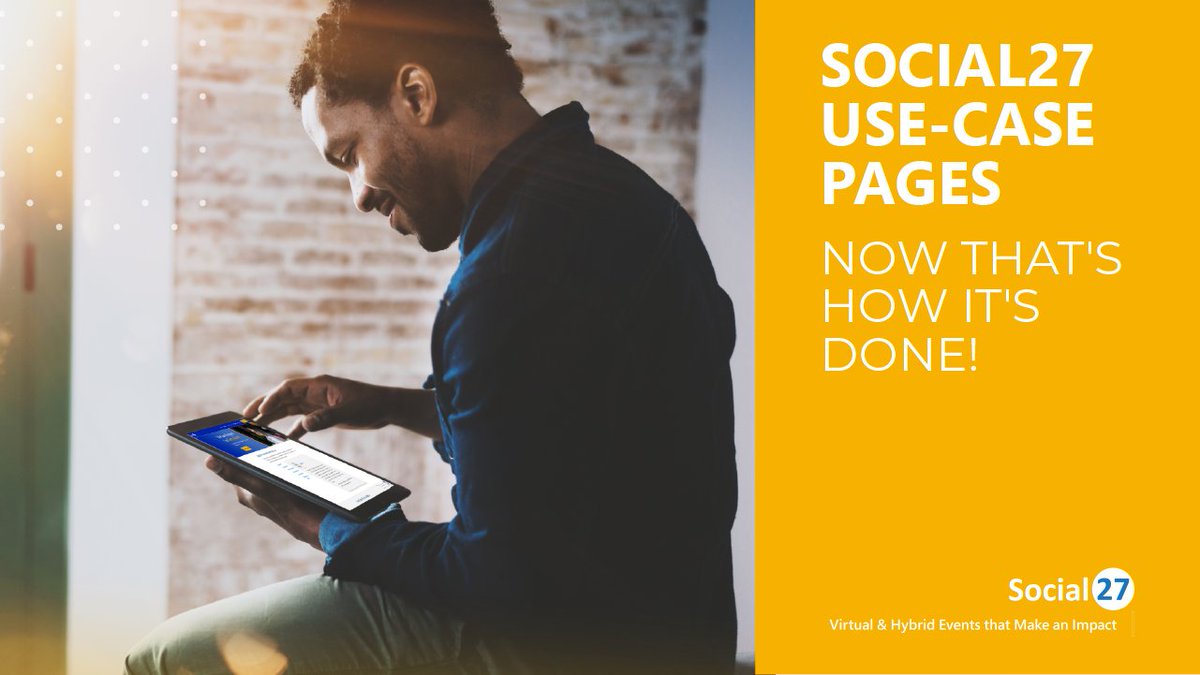 Discover Social27's success stories first-hand! 🏅🏆 

Explore our Use-Case Page to discover how Social27 can help you achieve a wide range of business goals through well-crafted virtual events: bitly.social27.com/3gvteoj

#Social27 #EventProfs #VirtualEventPlatform #UseCases