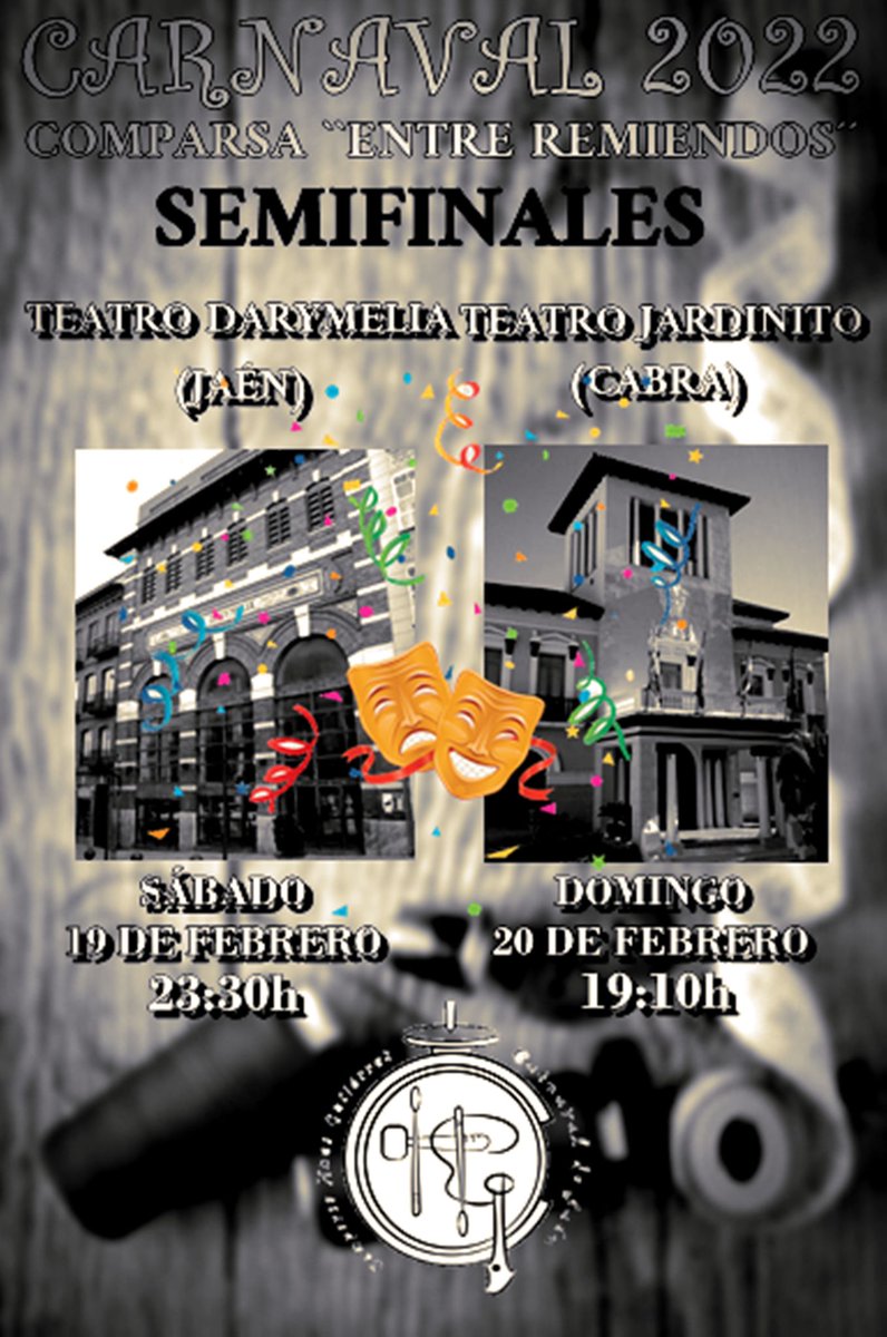 ComparsaHnosGtz's tweet photo. Ya tenemos las primeras citas con Don Carnal, será el sábado día 19 en Jaén a las 23:30 h. y el domingo, en Cabra a las 19:10 h. Ha costado, no sabéis cuanto, pero vamos a darlo todo para poder haceros disfrutar otro año más. ¡Os esperamos a todos!
#ComparsaHermanosGutierrez 🎭💜 https://t.co/GGQBXuA6tS