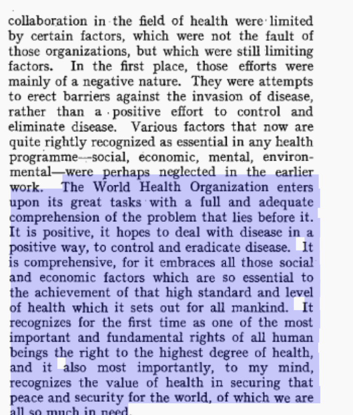 ThiruGeneva's tweet photo. Ceylon's vision (see highlighted text) for the @WHO in 1949 at #WHA2 https://t.co/2N82wp9UhS