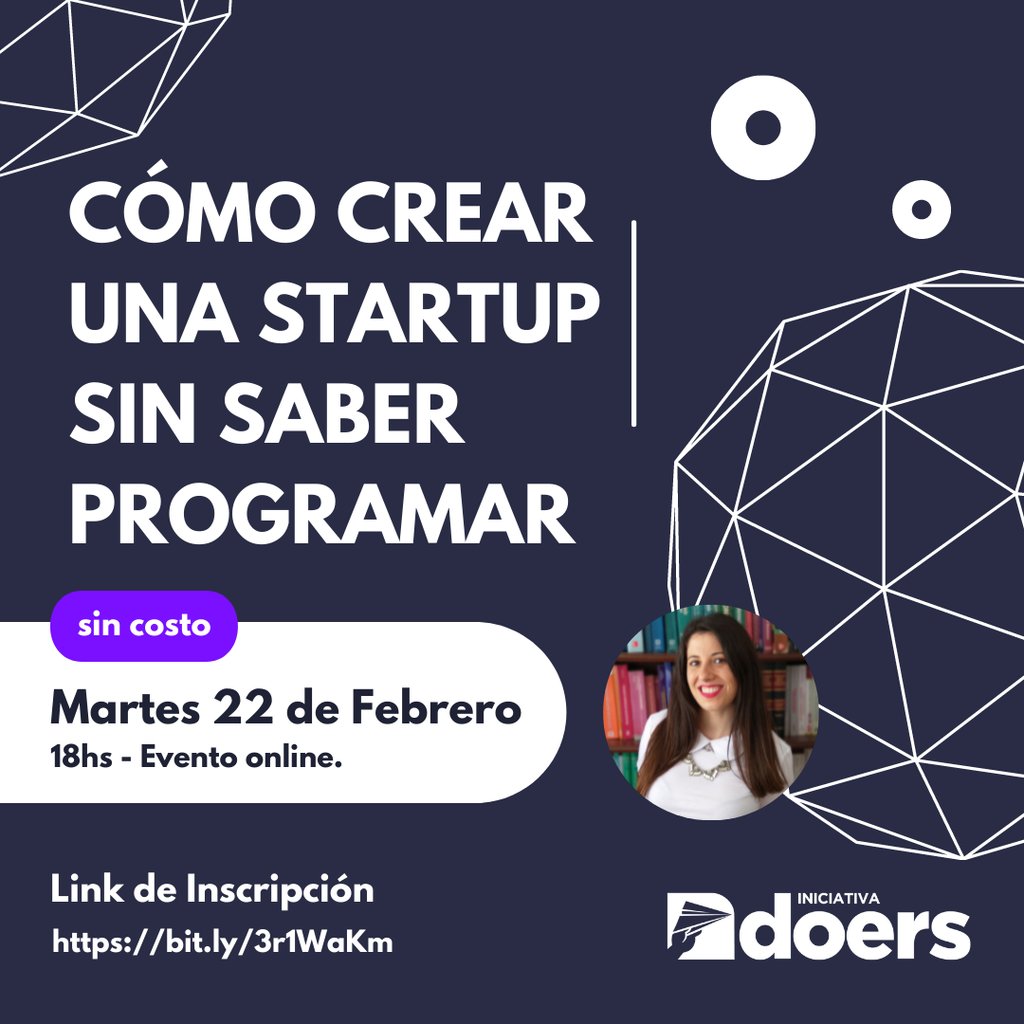 FunIniciativa's tweet photo. 🚀 ¿Cómo crear una Startup sin saber programar?​​​​​​​​
​​​​​​​​
🤔 ¿Tenes una idea de negocio? ¿Te gustaría comenzar tu emprendimiento tecnológico pero no sabes programar? ​​​​​​​​¡Este taller está exclusivamente pensado para vos! ​​​​​​​​
​​​​​​​​
✅ … https://t.co/etNo83wx8t https://t.co/MEpm5d7svl