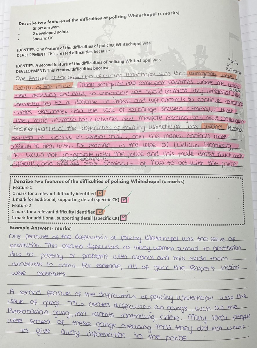 mrfitzhist's tweet photo. 4 mark questions can get neglected when trying to nail the 12/16 markers. Inspired by the recent feedback posts of @MrThorntonTeach and @MissHensonHist I’ve put together a format that is quickly marked, key criteria is identifiable and space for a WAGOLL example. #historyteacher https://t.co/wQFufCbIX5
