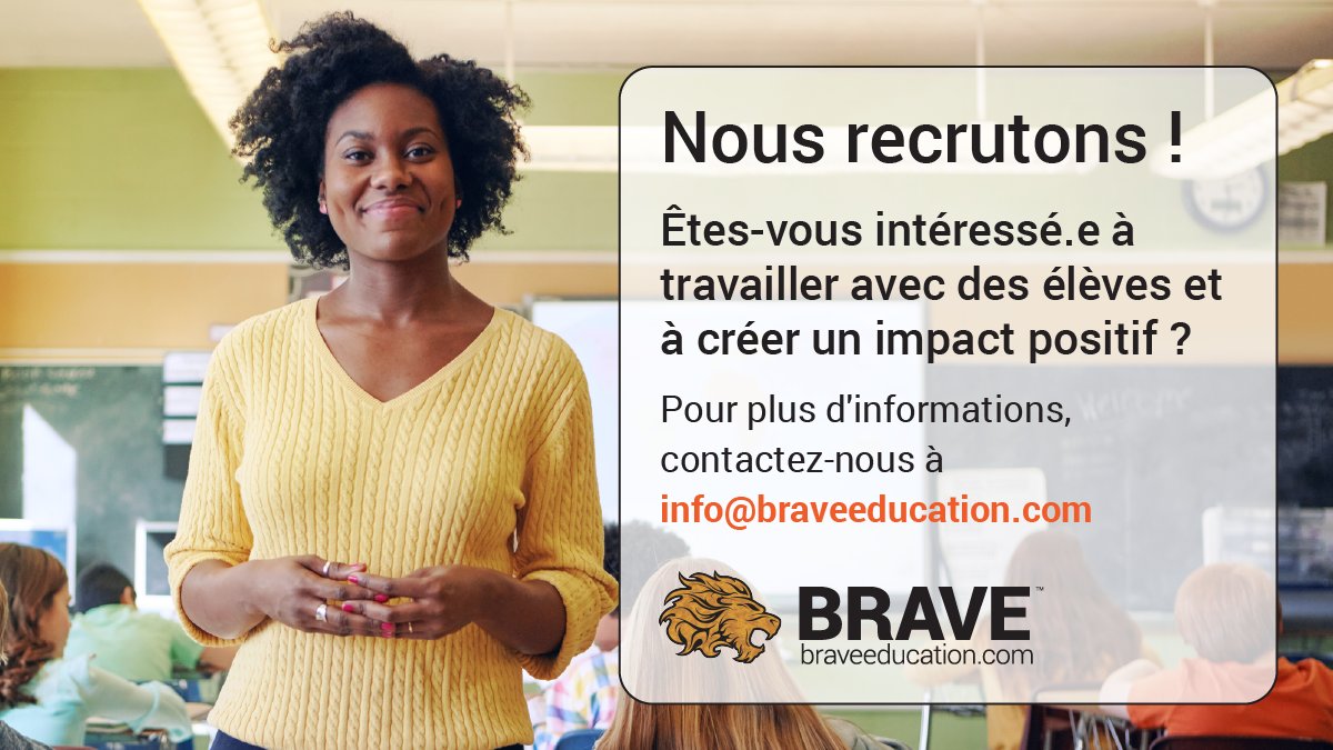 CPFontario's tweet photo. Êtes-vous intéressé.e à travailler avec les élèves dans les écoles francophones ? @Brave_Education, c'est une compagnie bilingue qui se spécialise dans la prévention de l'intimidation. 
Pour plus d'informations: info@braveeducation.com
https://t.co/2e8aXK5Tqe https://t.co/gSIGYx5yMZ