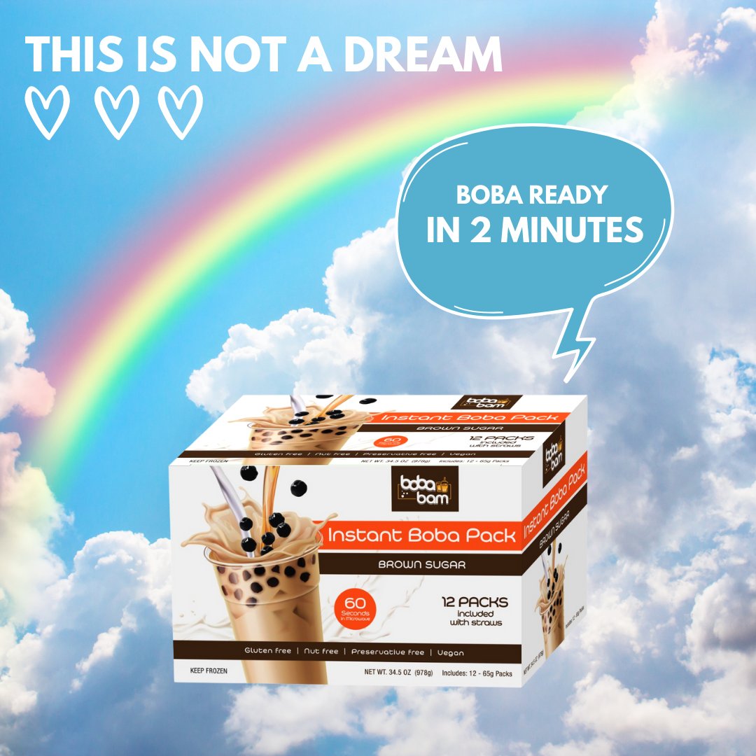 BobaBamOfficial's tweet photo. Sometimes I need someone to pinch me🧋 Day dreaming while sipping on my Boba Bam at home🌈 can't get any better!!! Tag your friend who dreams with their eyes open👀

#bobabam #instantboba #notadream #freezertofun #bestboba #brownsugarboba #costcoboba https://t.co/C7hJxcZfIe