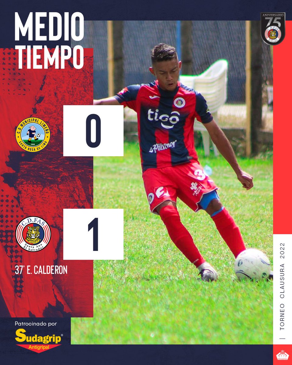 CDeportivoFAS's tweet photo. #CategoriaReserva
⏱ 45’ Finaliza el primer tiempo en Santa Rosa de Lima. Nuestra reserva se va al descanso con una leve ventaja. 

Municipal Limeño 0 - 1 C.D. FAS
⚽️ 37’ Eduardo Calderón

#CDFAS #ReservaFAS #LMF #ElSalvador https://t.co/QduhdhW9fm