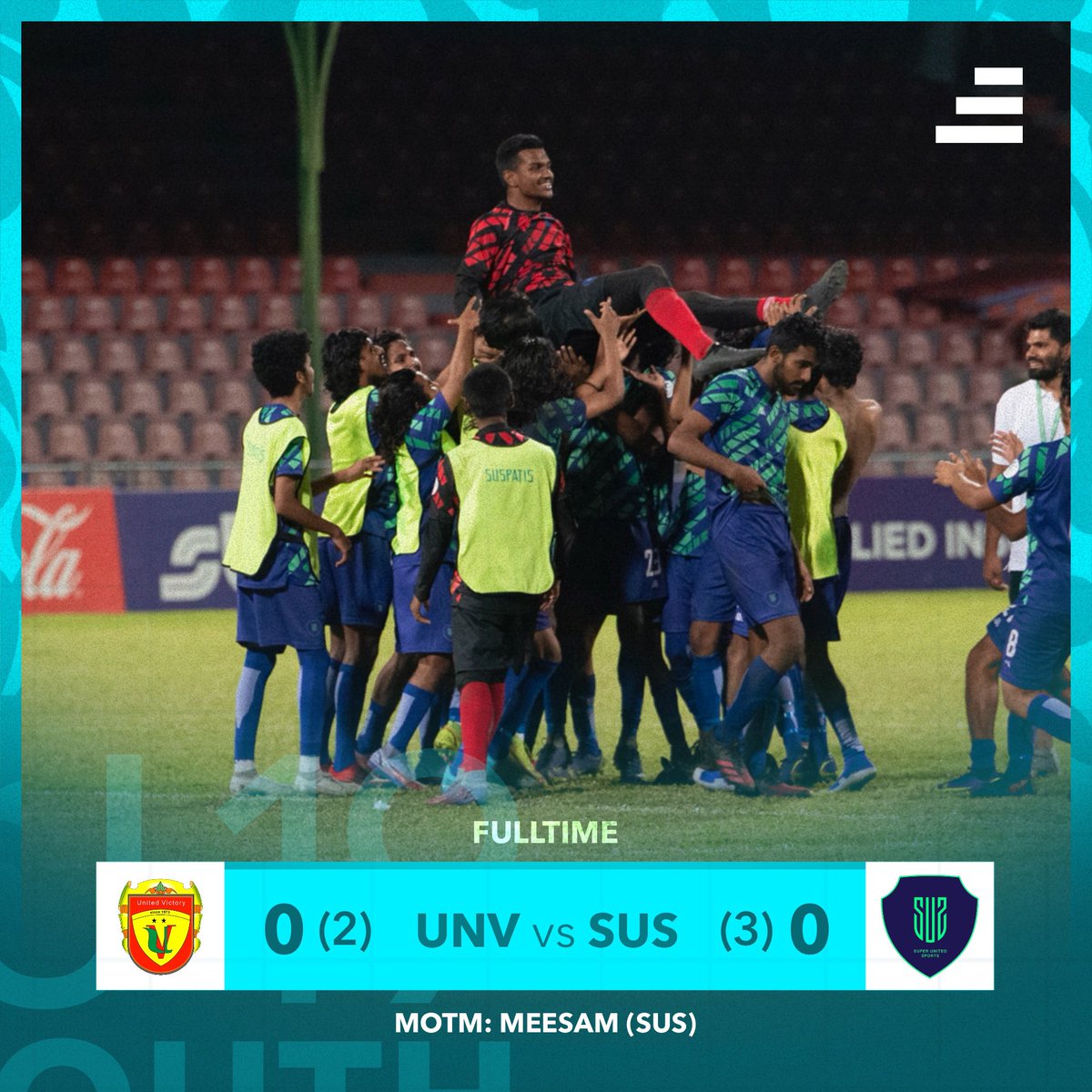 sidibarimv's tweet photo. Suspatis reached the final of their very first Youth Championship as the defeat United Victory on the penalties.
MOTM: Yoosuf Meesam Abdulla
Semi final 2
📸 https://t.co/txPhENqeNj
#sidibari #sports #football #dhivehifutuboalha #famu19youthchampionship2021_22 #UNVSUS https://t.co/CRZYCLSwco