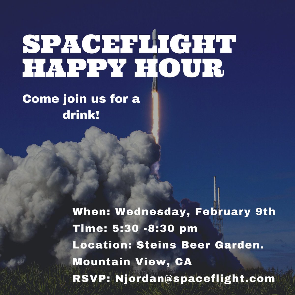 Hey #SmallsatSymposium attendees! Join us tonight - please RSVP to njordan@spaceflight.com.