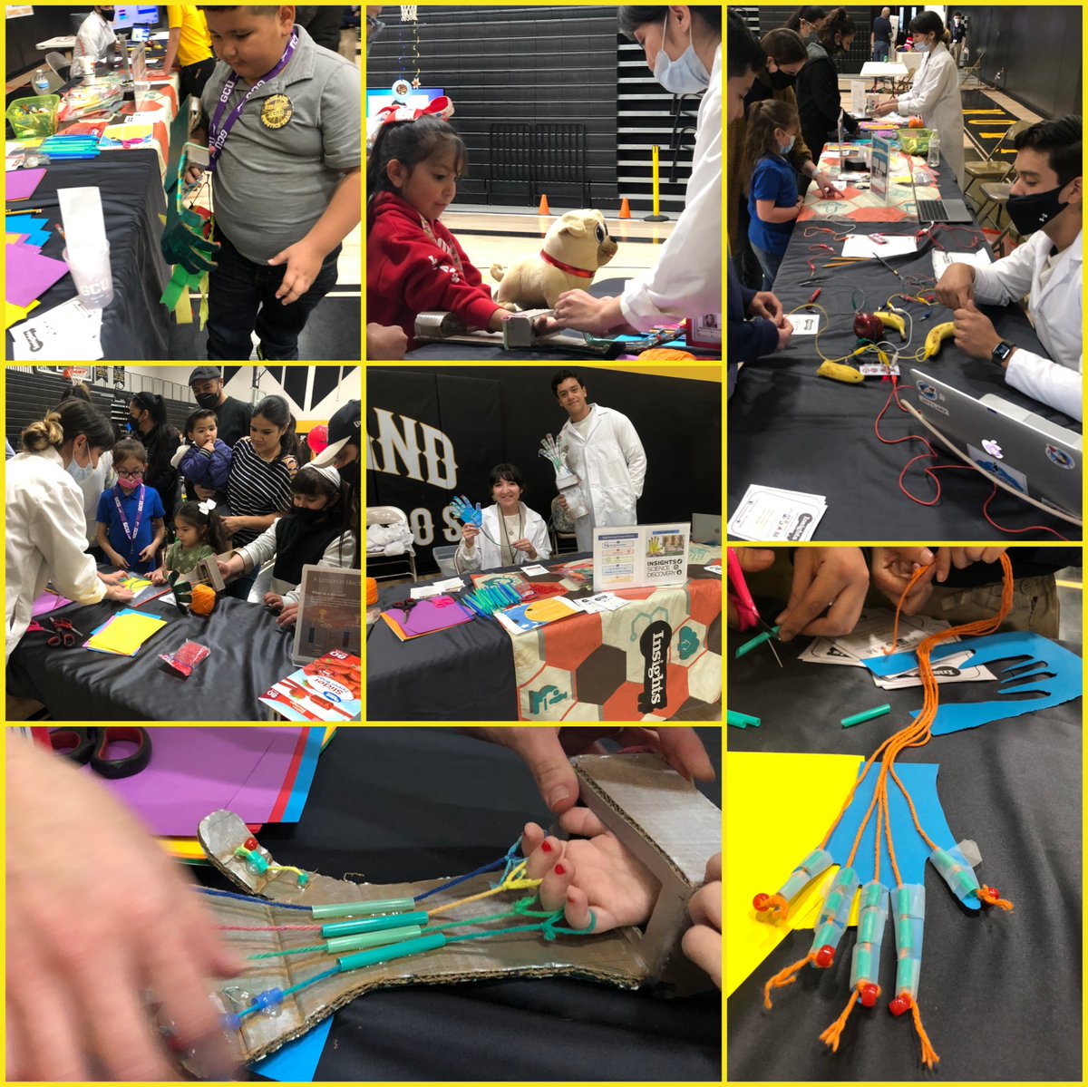 Insightselpaso's tweet photo. Wonderful collaboration with Parkland Engineering MS on a STEAM-y night! #STEM #tesla #TSTEM #insights #PopUp #events #commnunity #Robohands #codingwithfruit #engineeringprocess https://t.co/oPA3neTtOW