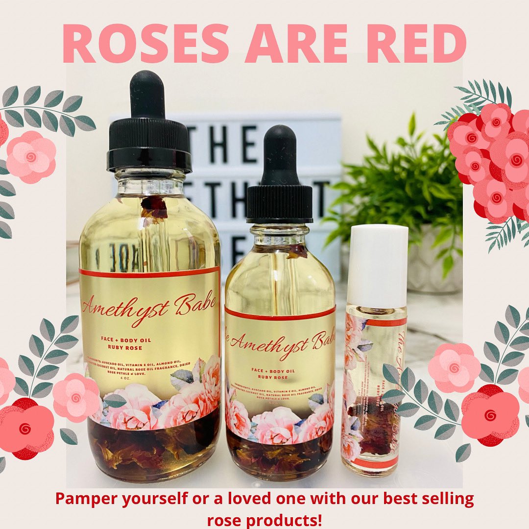 TheAmethystBabe's tweet photo. Buy 1, Get 1 Free Sale! 🌹❤️ 

Includes all rose themed products.
-Ruby Rose face + body oils
-Rose Quartz body highlighter oils
-Rose Incense Sticks
-Rose Quartz crystals 
-Glow Body Scrubs (rose scent)
@TheAmethystBabe https://t.co/p5ppyb5Nbw https://t.co/vHsBNSHIll