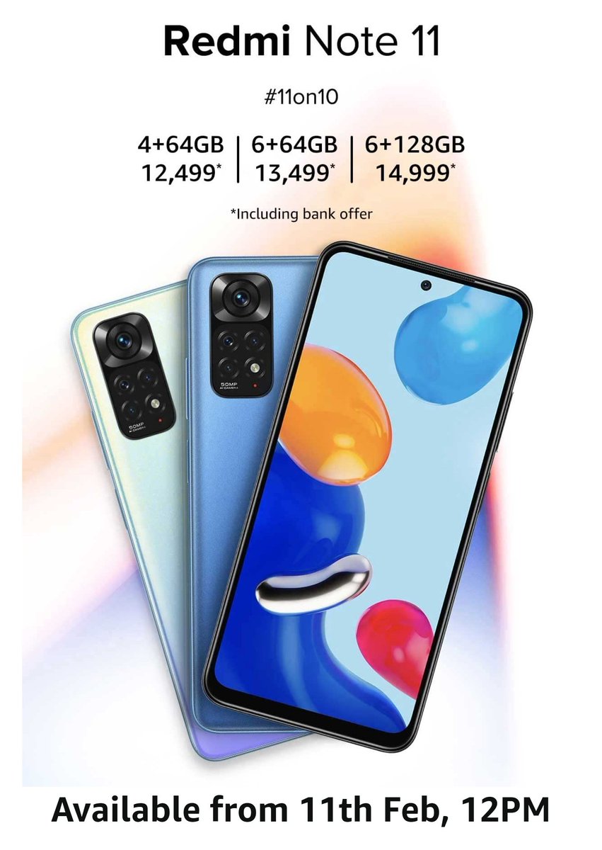bnaskar39's tweet photo. Redmi Note 11 Series Amazon Exclusive
₹1000 Instant discount with Bank of Baroda Debit/Credit Card 

#redminote11pro #redminote11 #redminote11series https://t.co/OJEIwvI605