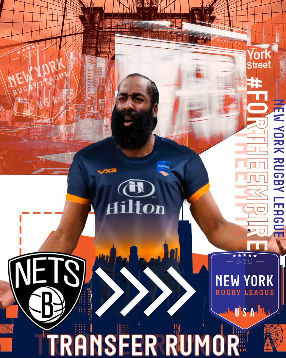 After expressing his unhappiness with the <a href="/BrooklynNets/">Brooklyn Nets</a> organization, <a href="/JHarden13/">James Harden</a> is looking to be traded. Right before the end of the <a href="/NBA/">NBA</a> trade deadline, NYRL has decided to pursue the new converted second rower for the 2022 <a href="/NARugbyLeague/">North American Rugby League</a> season. #FortheEmpire #DontRetireYet