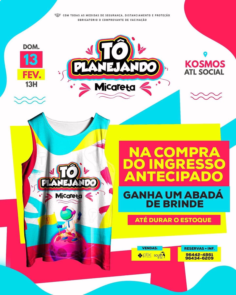 toplanejandoofc's tweet photo. Ingressos a venda no Clube, South, Site e Via Pix. 

- Na compra do Ingresso você Ganha um Abadá de Brinde. 🎽😍

• NESTE DOMINGO! https://t.co/PwvNx6h1ty