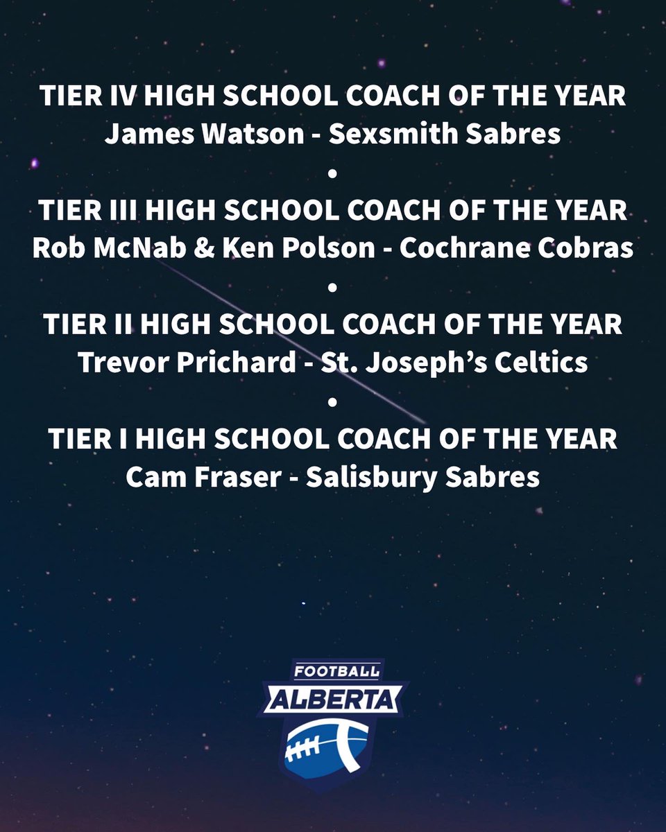 FootballAlberta's tweet photo. Congratulations to all winners and Hall of Fame inductees! Thank you for the nominations and to all coaches and volunteers - thank you for all the work you put into our players.
🏈🏈
#football #footballalta #footballalberta #coaching #volunteers #officials #awards #awards2021 https://t.co/n0pAbNBEz0