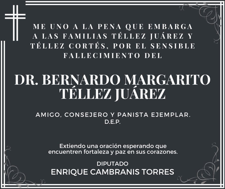 Mi eterna gratitud y reconocimiento a su legado como servidor público, gran persona y ciudadano, apegado siempre a los valores humanos. 

Ex diputado local y federal, ideólogo y defensor de la doctrina humanista a la que dedicó sus convicciones de vida.