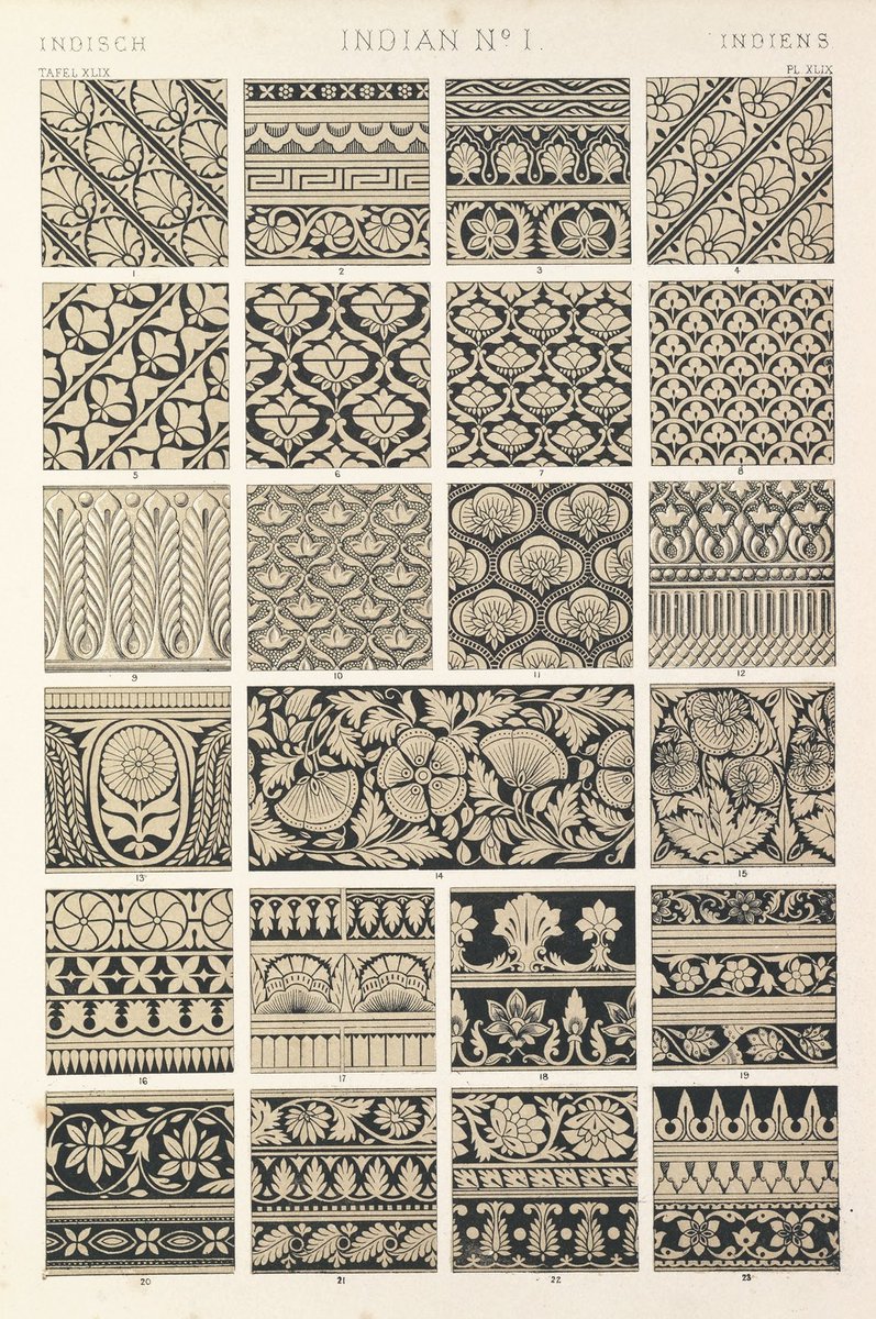 Stumbled upon incredible pattern work the 1856 book The Grammar of Ornament by Owen Jones and thought I'd share in case anyone else is looking for some wednesday afternoon inspiration 