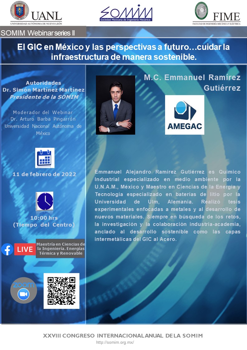 LIITE_FIME's tweet photo. #FIME #UANL #LIITE #posgrado #SOMIM #Mecánica #Seminario 
Se invita a la comunidad académica de la FIME y al público en general a presenciar el seminario titulado "El GIC en México y las perspectivas a futuro... cuidar la infraestructura de manera sostenible.", ... https://t.co/T5itla0loZ