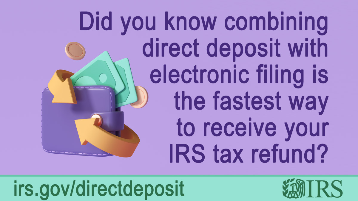 ddhcpa's tweet photo. #IRS direct deposit is simple, safe and secure.  You can get your refund deposited into one, two or three different accounts, if you'd like. @IRSnews https://t.co/ZvwZ7gCq9Q