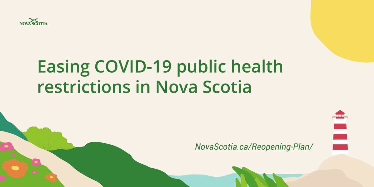 Nova Scotia is gradually easing restrictions over three phases. Each phase will last about a month.

novascotia.ca/reopening-plan