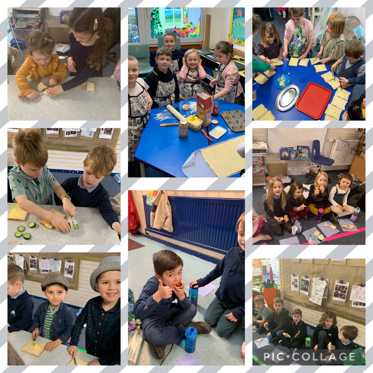 hook_dwrgi's tweet photo. We’ve enjoyed celebrating 100 years of  New Road! We looked at different ways to make 100, played  old playground games, compared our tea party clothes to theirs and made jam tarts and sandwiches for our tea party- to celebrate just like the children did then! @hook_primary https://t.co/3dWcts5RQD
