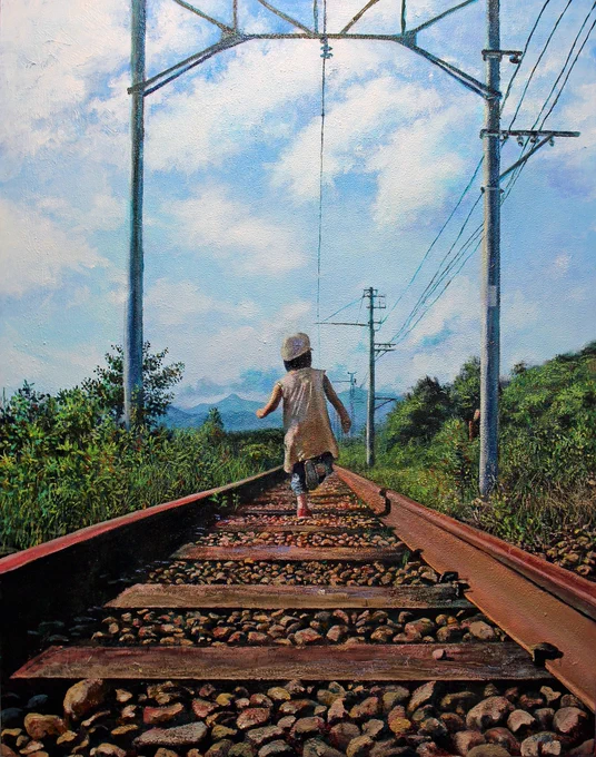 #この作品がなかったら今の自分は存在しなかったと言っても過言ではない作品
『 stand by me 』
油彩、キャンバス 2013年制作
いろんな所に出すきっかけになりました。 