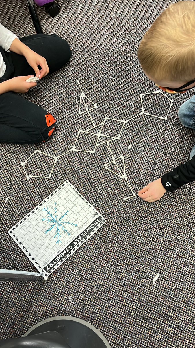 mrsallenhere's tweet photo. @BluebonnetES 1st grade Engineers are designing and building symmetrical snowflakes. #STEM #LISDSTEM https://t.co/g6nGmH8a9V