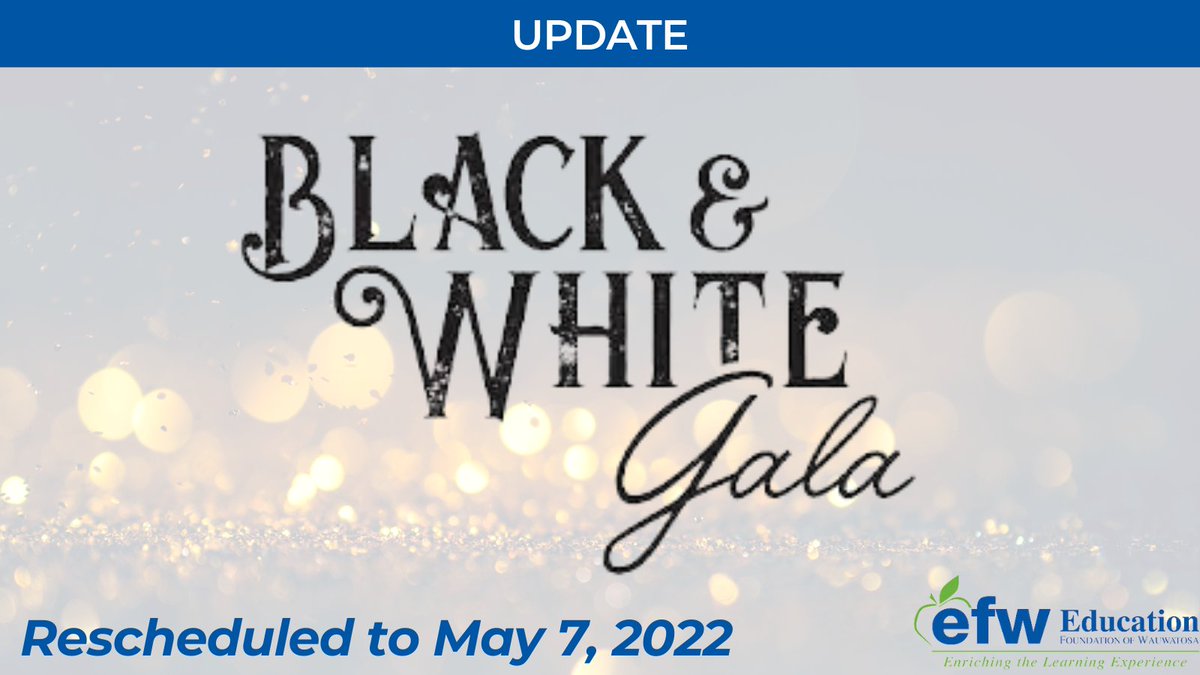 After a great deal of consideration, the <a href="/TosaEFW/">TosaEFW</a> has decided to postpone its Black &amp; White Gala to May 7, 2022. Other than the date, everything else will stay the same. Tickets will go on sale in March. #TosaProud