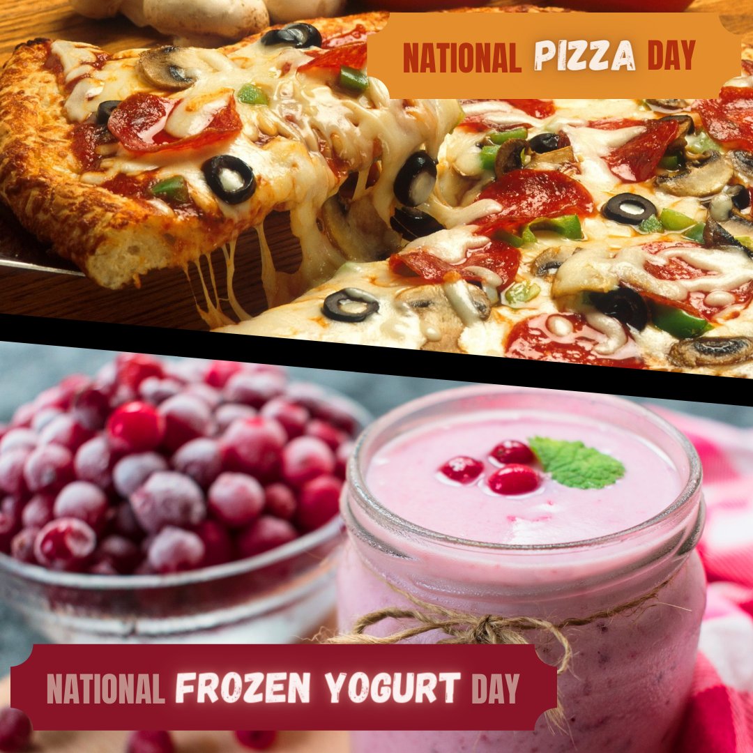 WDatcp's tweet photo. Happy National Pizza and Frozen Yogurt Day! 🍕🍨
Celebrate the WI dairy farmers and processors that help make these delicious dishes possible by enjoying a slice of pizza with Wisconsin cheese and a dish of frozen yogurt with toppings such as Wisconsin cranberries. https://t.co/n0FTfcvC3N