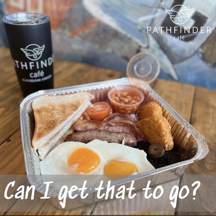 CafePathfinder's tweet photo. Did you know you can get one of our fantastic breakfasts to #takeaway?  Whether you’re after our smaller #Flyer #Fryup our #Hungry Flyer or fancy taking on “The Don” we can package that baby up for you to devour at your leisure!
#Blackbushe #BlackbusheAirport #Yateley #Cafe https://t.co/d4435sqAWt