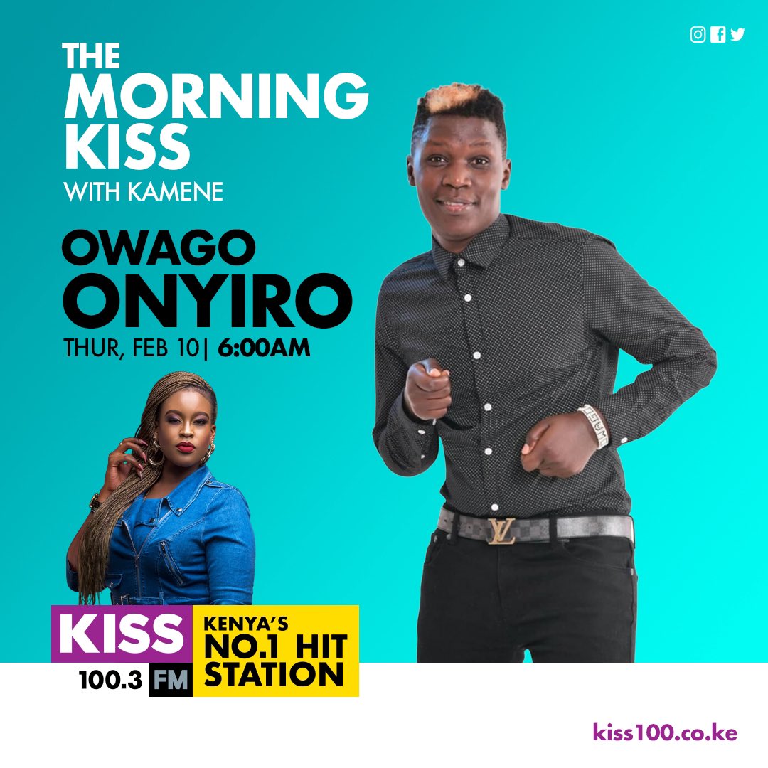 This will be huge!! Tune in to Kiss FM Unplugged tomorrow morning with <a href="/KameneGoro/">Kamene Goro</a> and <a href="/OwagoOnyiro/">Byron Otis</a> as the guest presenter from 6 am. 🔥😊 #KissKamene