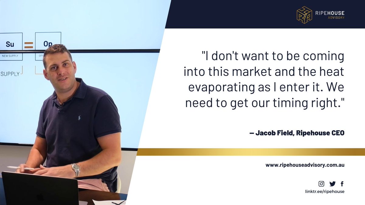 Ripehouse's tweet photo. "I don't want to be coming into this market and the heat evaporating as I enter it. We need to get our timing right." - Jacob Field, Ripehouse Advisory CEO

#quotes #property #realestate https://t.co/zioOOE4tRS