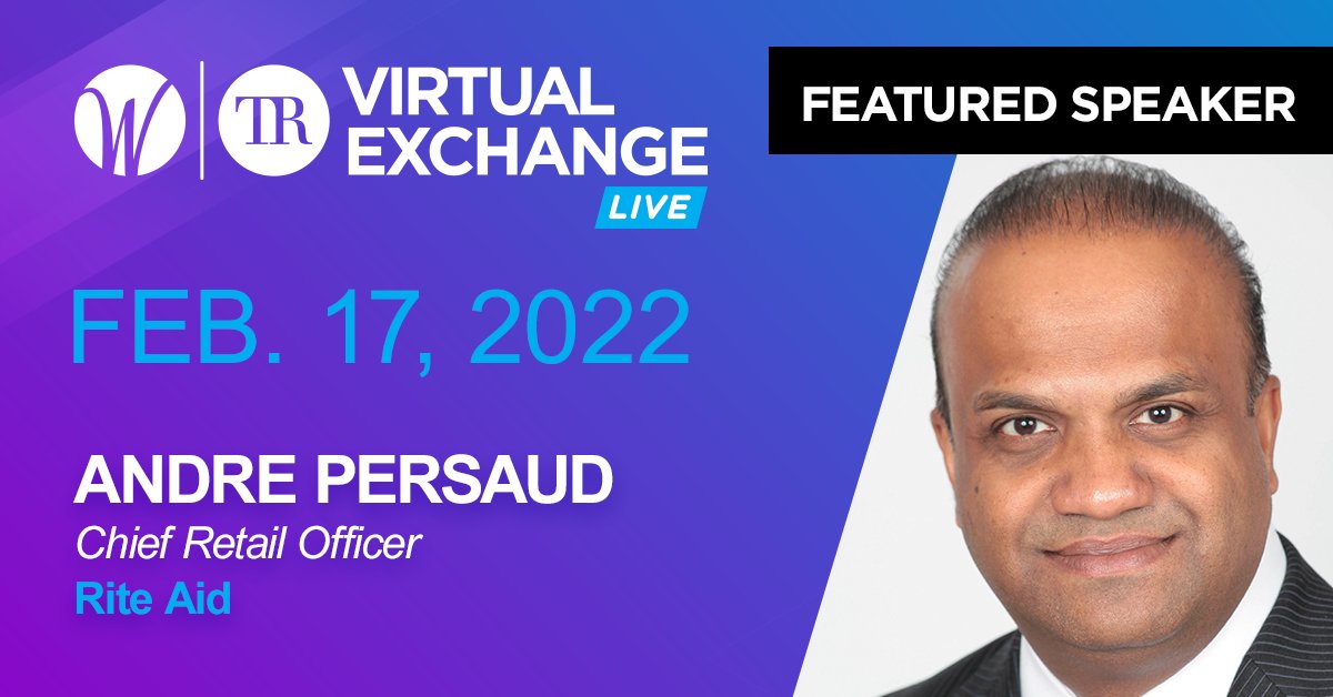MyTotalRetail's tweet photo. Announcing our first Feb. 17 #WIRTRVirtualExchange #retail speaker, Andre Persaud, CRO at @riteaid! Andre will dive into:
🌎global #supplychain
👤#hiring &amp; #retention
📦#BOPIS rollout
🤳#brickandmortar &amp; #digital integration
➕more!

Register to attend:
https://t.co/1AkwJ9XdKd https://t.co/sEWQfacv08