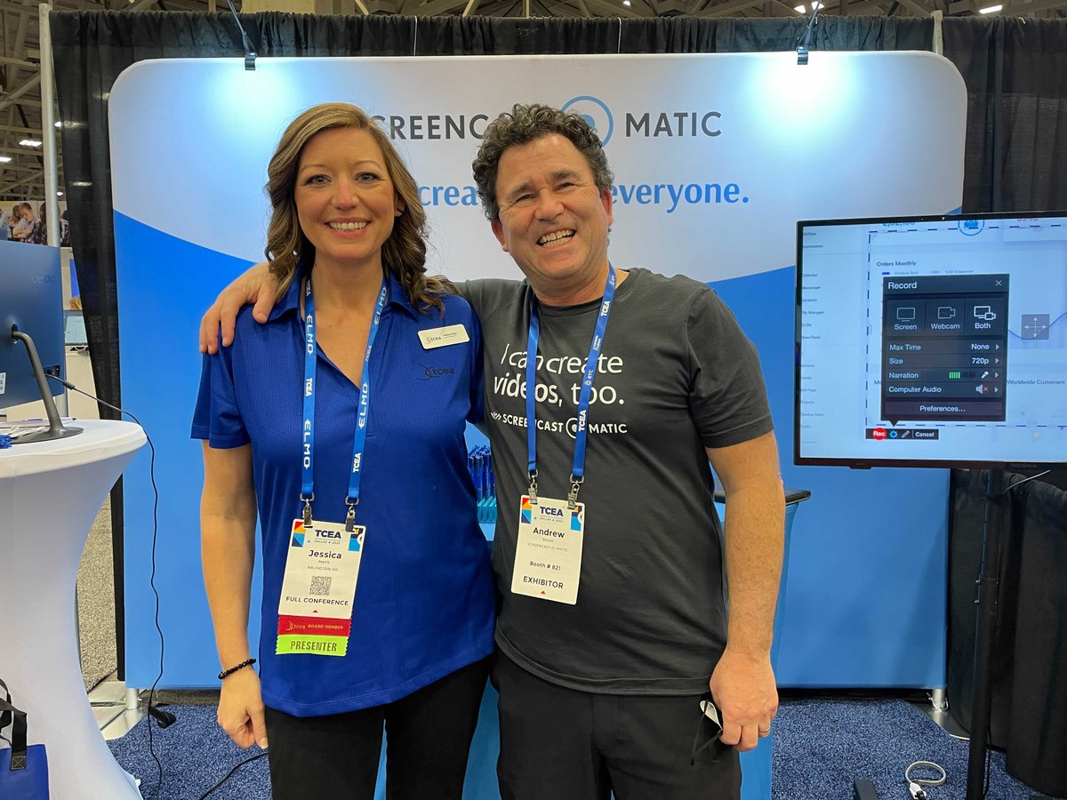 screenpalapp's tweet photo. Always great to see Jessica Mays @lovesgoogle at #TCEA! Thanks for stopping by our booth and for organizing such a fantastic event 🙌
#tcea22 #screencasto #edtech #edtechtools #classroomvideo #studentvideo #video #videocreation #learning https://t.co/U9fCBrsafs