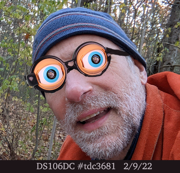 Googly-eyed selfie. If one goes with a selfie, it seems fitting that one become the apple of one's own eyes.  Glasses courtesy of The Apollo Box (sort of). <a href="/eng304cripps/">Michael Cripps</a> <a href="/ds106dc/">ds106 Daily Create now @creating@daily.ds106.us</a> #tdc3681 #ds106