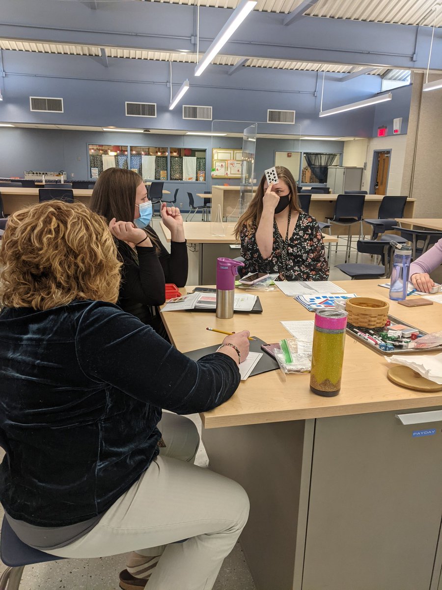 LeahRichwine's tweet photo. MR math committee finding new ways to practice math fact fluency by exploring derived fact games. #mountrockengaged #mathfactfluency #expertdownthehall #bssdproud https://t.co/j4V699F4Dy