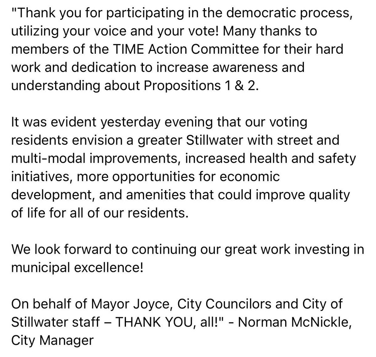 StillwaterOKgov's tweet photo. "Thank you for participating in the democratic process, utilizing your voice and your vote! We look forward to continuing our great work investing in municipal excellence!" - Norman McNickle, City Manager
#SWO #LiveSWO #VoteSWO #LoveSWO 🇺🇸 https://t.co/Yn0JDfAtUr