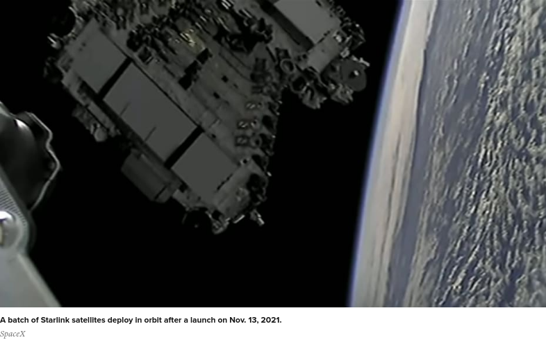 ikluft's tweet photo. "#SpaceX to lose as many as 40 Starlink satellites due to space storm" by @CNBC/@thesheetztweetz - solar storm caused Earth's atmosphere to briefly expand, swatting down 40 newly-launched #Starlink satellites in low orbit for deployment https://t.co/uu02vze2oU #business #commsat https://t.co/fUdcU9BfEF