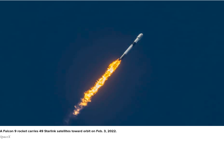 ikluft's tweet photo. "#SpaceX to lose as many as 40 Starlink satellites due to space storm" by @CNBC/@thesheetztweetz - solar storm caused Earth's atmosphere to briefly expand, swatting down 40 newly-launched #Starlink satellites in low orbit for deployment https://t.co/uu02vze2oU #business #commsat https://t.co/fUdcU9BfEF