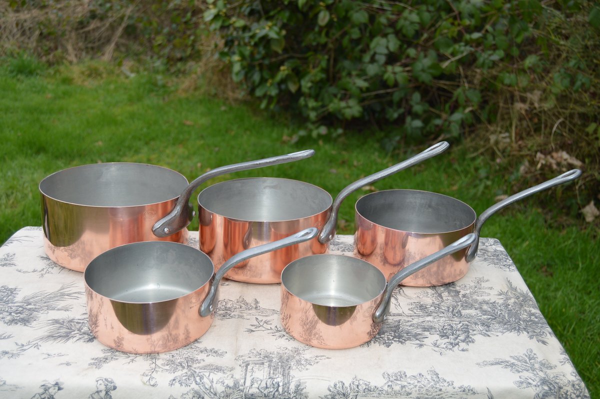 NormandyCopper's tweet photo. Excited to share the latest addition to my #etsy shop: Copper Pans Les Cuivres de Faucogney Five Pans Iron Handles 12-20cm Wear Good Dark Tin Four Stamped Faucogney One Stamped Made in France https://t.co/MSBXaPXFRn #copper #iron #copperpots #copperpans #lescuivresde https://t.co/dMnQhWcTIK