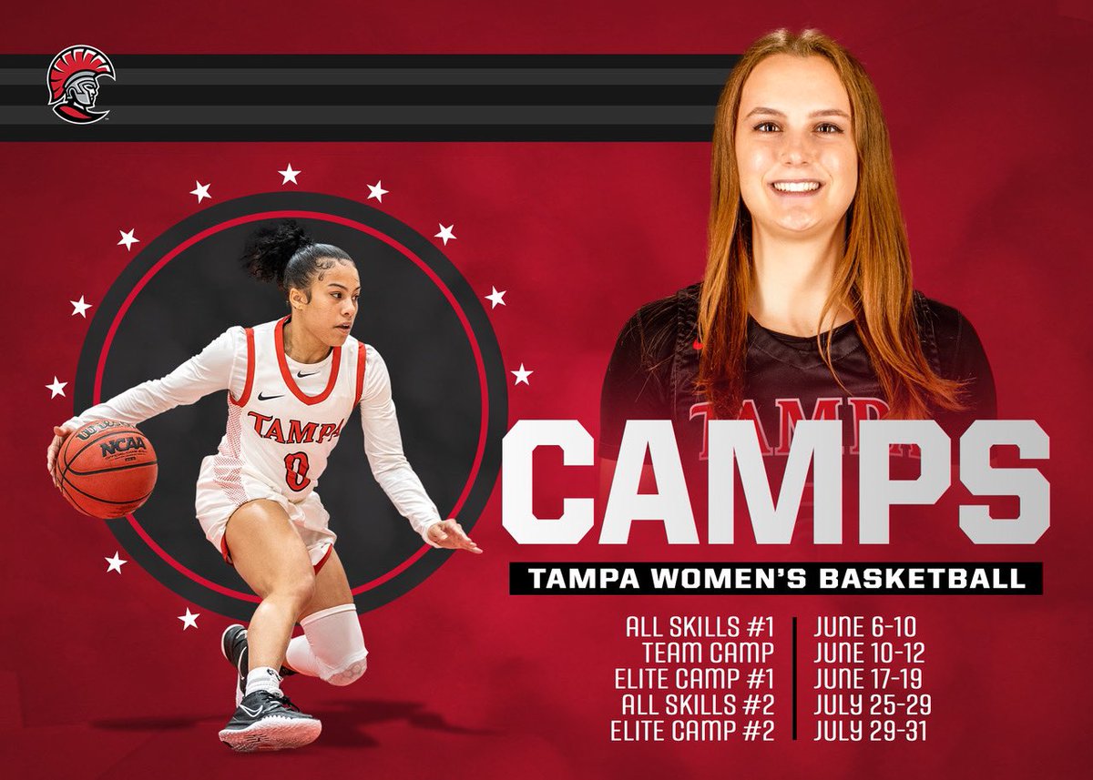 UTampaWBB's tweet photo. 📢 2022 CAMP DATES 📢 
Visit https://t.co/KmgCFSVfuq for more info and to register! We will 👀 you this summer on the hardwood! https://t.co/MpC3UWUUjS