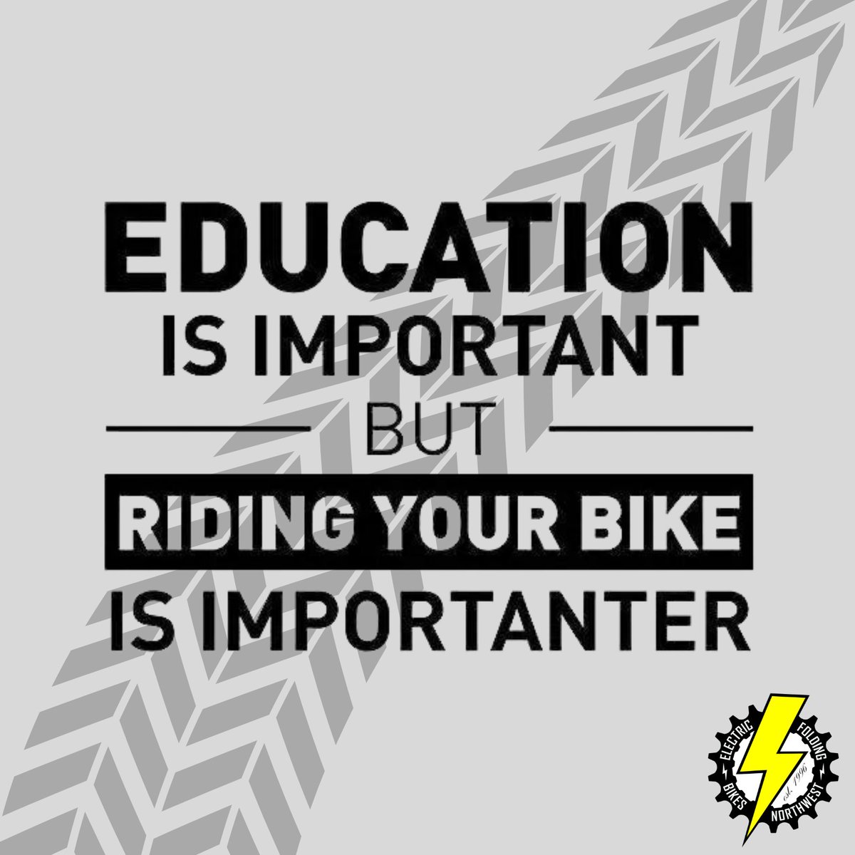 ElectricBikesNW's tweet photo. Stay in school, kiddos (but ride your bike there)!  #ElectricFoldingBikesNW #ElectricFoldingBikes #bikeshop #cycling #electricbike #foldingbike #ebike #biking #bikehumor #bikejoke #goforaride https://t.co/YV5DQm8U9m