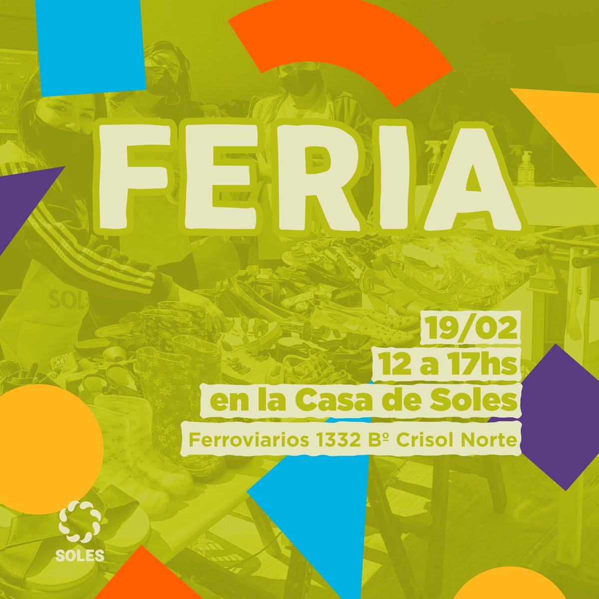 🙌¡Vuelve la feria a Soles! El 𝐬𝐚́𝐛𝐚𝐝𝐨 𝟏𝟗/𝟎𝟐 𝐝𝐞 𝟏𝟐 𝐚 𝟏𝟕𝐡𝐬. 🙌 ⁣ 👇⁣⁣
⁣⁣⁣
📌Se permitirá el ingreso de 2 a 3 personas a la vez.⁣⁣⁣⁣
⁣⁣⁣⁣
📌Tiempo máximo de permanencia: 20 minutos.⁣⁣⁣⁣
⁣⁣⁣⁣
📌NO se permitirá el ingreso de niños.⁣⁣⁣⁣