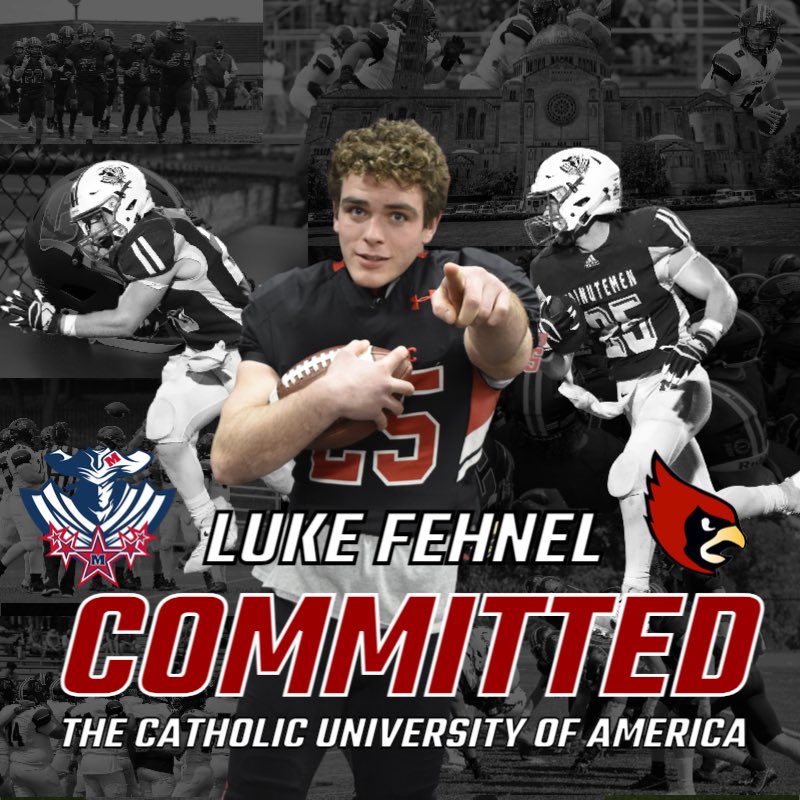 FehnelLuke's tweet photo. I’d like to thank everyone who has  supported my through this process and helped me grow throughout my football career. I am beyond grateful and excited to announce that I will be committing to The Catholic University of America!!
#RollCards @CatholicU_FB https://t.co/Cokh23cdBa