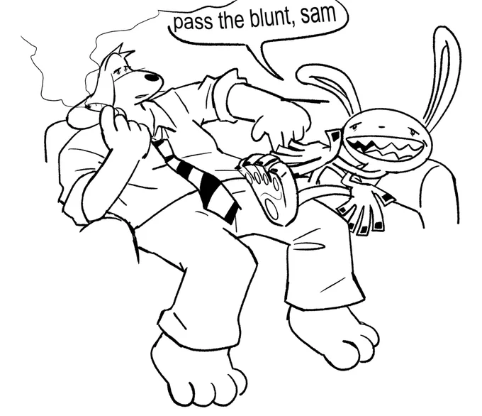 raw sketch commission for @MegaSlippCo #samandmax 