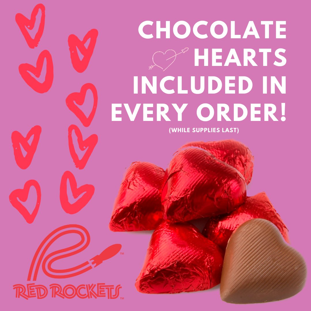 RedRocketsWings's tweet photo. From today till Valentines day, enjoy a Chocolate Heart with your order from us!

Love, Red Rockets

“All you need is love. But a little chocolate now and then doesn't hurt.” ― Charles M. Schulz https://t.co/ujmm5e8Vvf