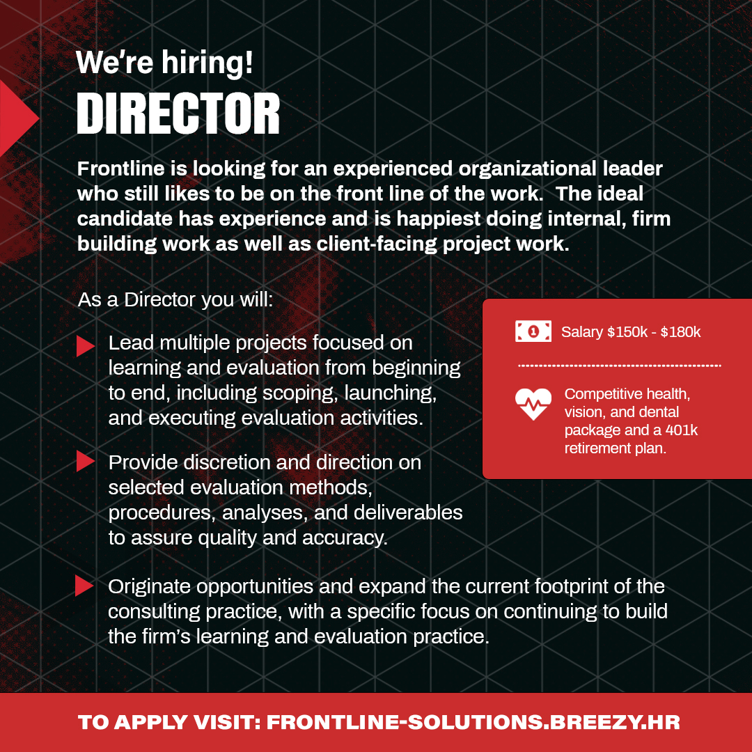 Job Alert!🚨 We're a Black-founded team of diverse activists, scholars, advocates, strategists &amp; artists &amp; we are hiring a Senior Communications Associate &amp; a Director. Learn more: frontline-solutions.breezy.hr #JointheSquad #FrontlinesolFresh #HelpingChange #WereHiring #SocialEquity